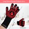 BBQ Fireproof Gloves, Grill Cut-Resistant 1472°F Heat Resistant Gloves, Non-Slip Silicone Oven Gloves, Kitchen Safe Cooking Gloves for Oven Mitts,Barbecue,Cooking, Frying,13.8 Inch-Red